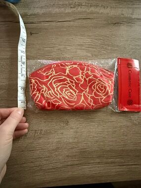 Red and Gold Floral Cosmetic Case - Women Accessories